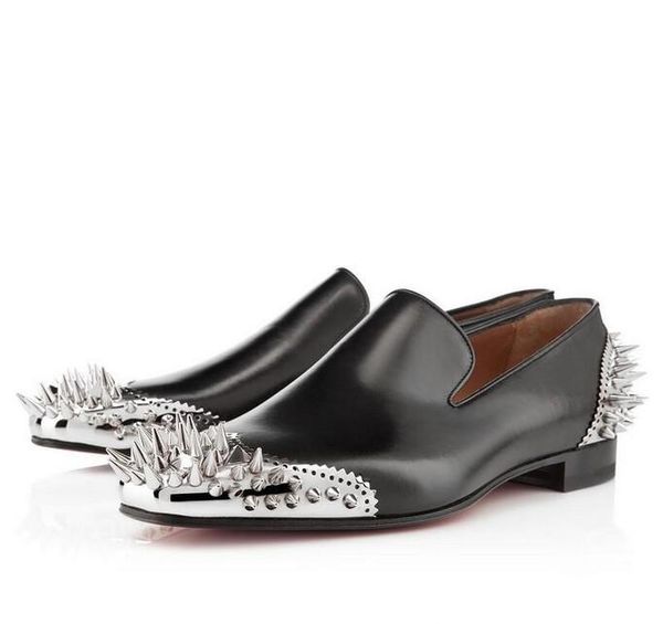 

elegant` red bottom sneakers men oxford shoes spiked velvet red suede embroidery men flat loafers shoes wedding shoes size35-46, Black