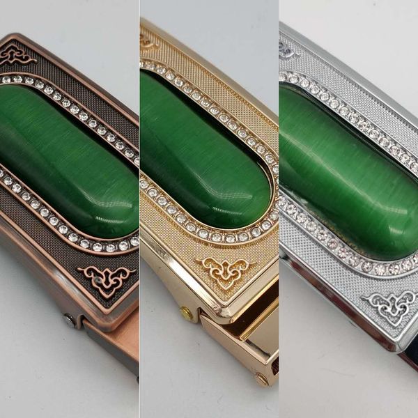 

men's cat's eye stone business men's automatic cat's eye stone belt buckle business automatic belt buckle, Slivery;black