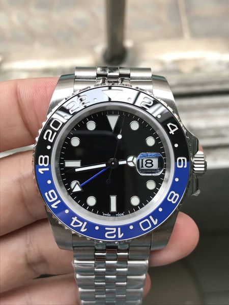 

Luxury watch dj factory 2019 new jubilee bracelet blue and black bezel 904 teel gmt function wi 3186 movement 40mm men automatic watch