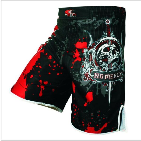 

men's boxing pants printing mma grappling boxing taekwondo muay thai pants polyester kick gel boxing red black shorts men, White;black