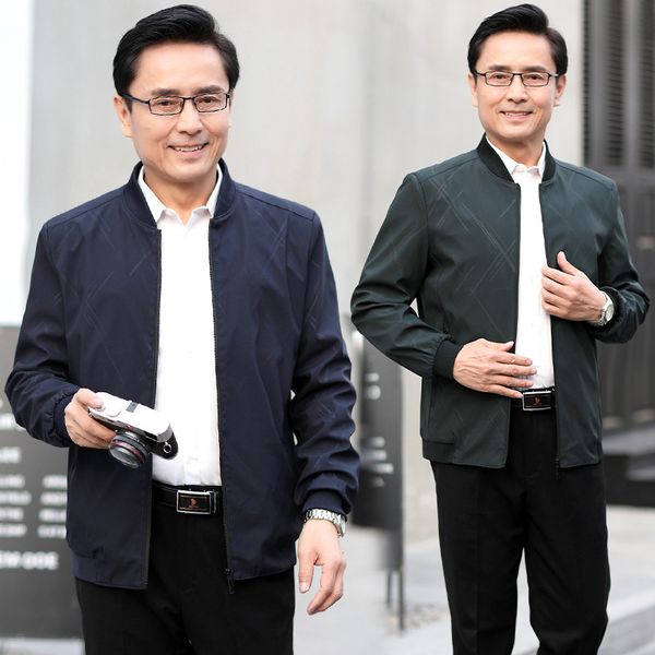 

shanghai new europe sang 2020 осень мужчин среднего возраста папа среднего возраста jacket, Black;brown