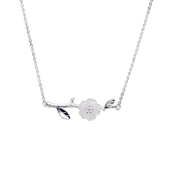 

handmade fine jewelry flower in the rain necklace with pendant for women, Silver