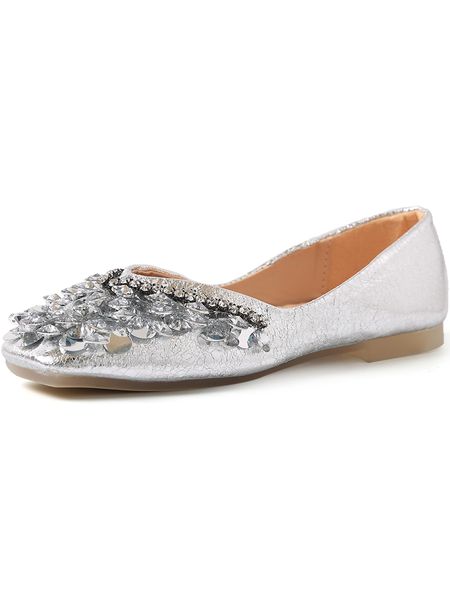 

female 2019 spring and summer new wild shallow mouth flat bottom grandmother shoes fashion square head sequins lazy shoes, Black