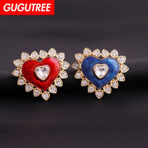 

gugutree brooch breastpin love heart patch badges applique patches for clothing hh-92, Black
