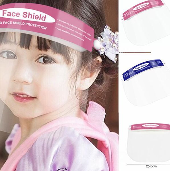 

Kids Safety Face Shield Outdoor Dust proof Clear Visor Children School Headwear Full Face Cover PET Material kids Face Shield KKA7760