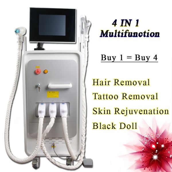 

shr ipl hair removal machine for sale nd yag laser tattoo removal laser machine rf slimming skin tightening face lifting equipment, Black