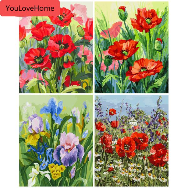 

diy oil painting by number flower drawing canvas acrylic handpainted pictures by number wall art for adults home decor draw on canvas