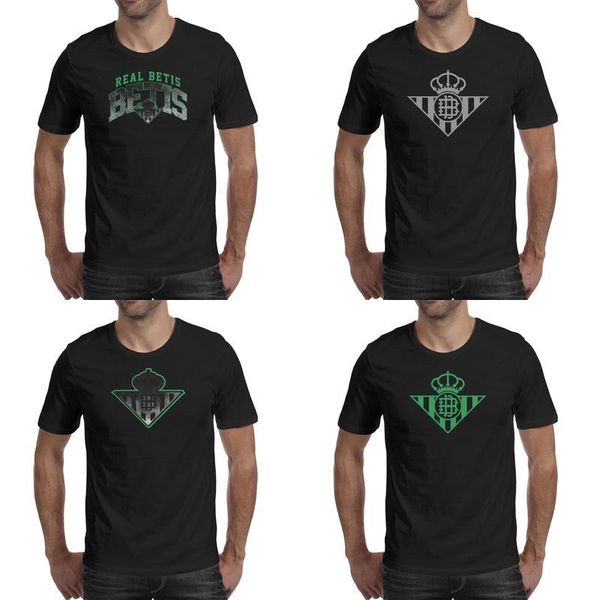 

real betis los verdiblancos rbb green black mens t shirts printing vintage designer band athletic shirt gray lining label golden series, White;black