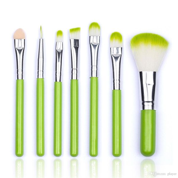 

7pcs/set mini makeup brush set professional make up brushes eyebrow eyeliner powder brushes tools pink/black/green/blue color