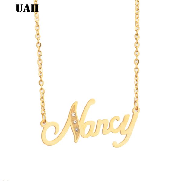 

грн nancy имя или персонализированное имя ожерелье, customized nameplate ожерелье на заказ из нержавеющей стали персонализированных ювелирны, Silver