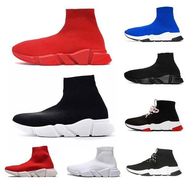 

2020 speed trainer luxury designers shoes party black white red high sock shoes mens womens fashion brand boots triple black casual shoes