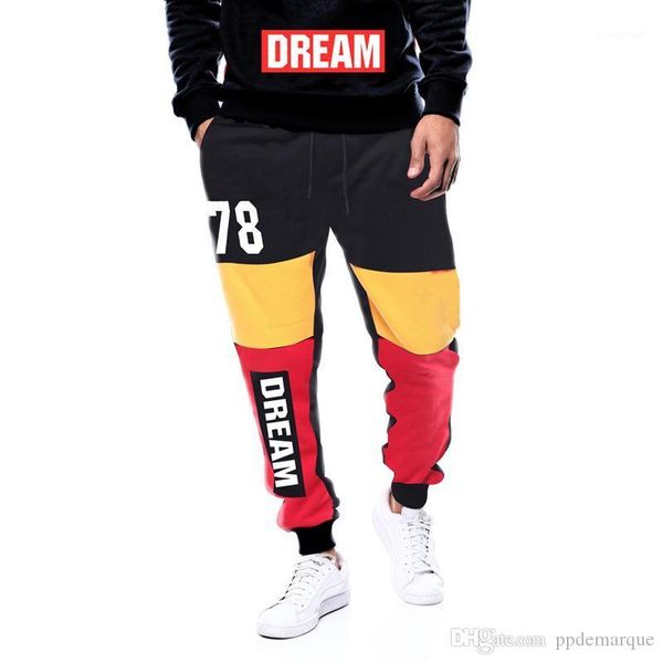 

mens sports pants spring autumn winter casual colors patchwork pencil pants dream 78, Black