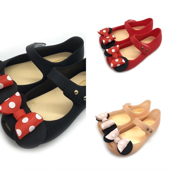 

zwyby children's sandals magic beach jelly sandals two-color bow high elasticity cute girl fish mouth single shoes princess beach shoes, Black;red