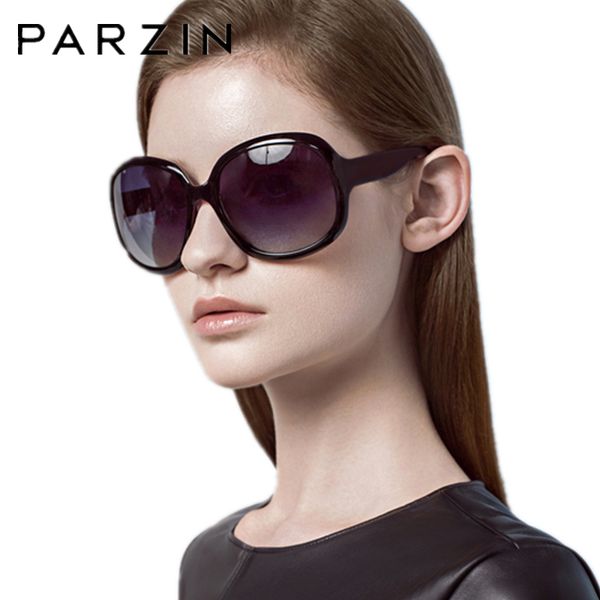 

parzin sunglasses women brand designer elegant oversized female sun glasses big frame polarized uv400 ladies shades black p6216, White;black