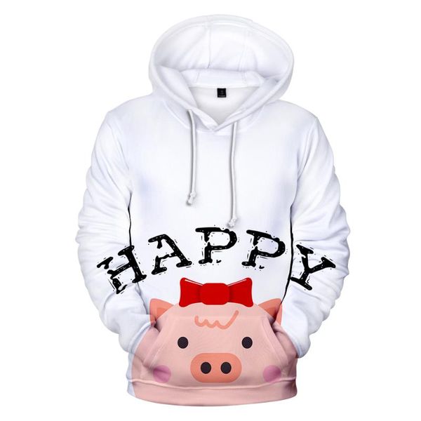 

3d cute pig hoodie men's sweatshirt spring fashion women's print 3d hoodie pullover casual anime 2020 pig clothing, Black