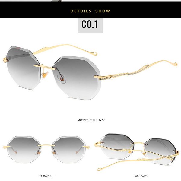 

frameless sunglasse 2020 rimless sunglasses women fashion vintage unique tears shape steampunk sunglasses female gafas shades uv400 zie2i