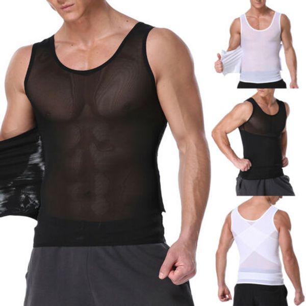 

мужчины тренажер для мышц fit vest sweat body shaper майка для похудения триммер для рубашек жиросжигатели, Black;brown