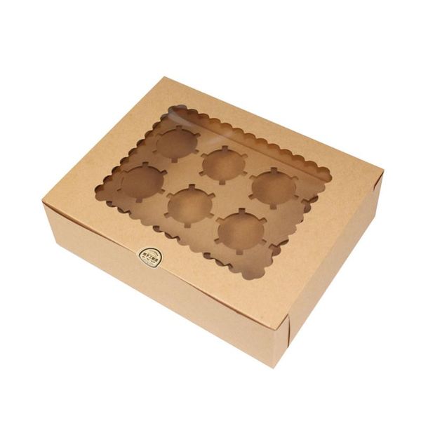 

1pc portable 12-cavity cupcake box container muffin containers muffin containers bakery cake carriers for home dessert shop