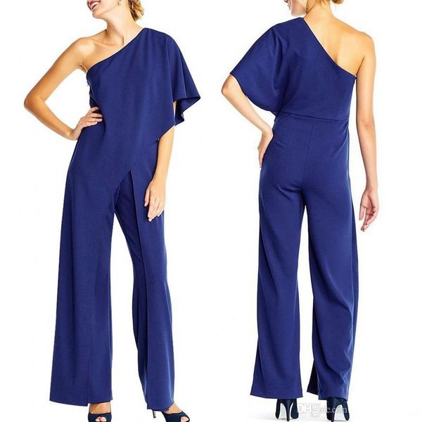 crepe one shoulder jumpsuit