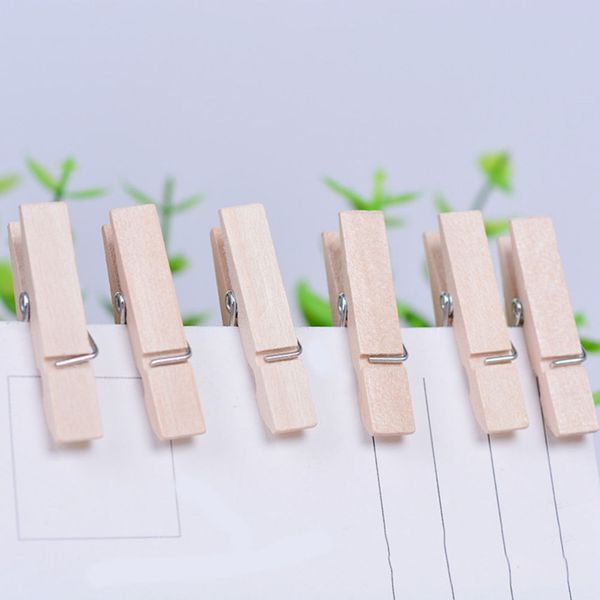 

50pcs mini natural wooden clips for p clips clothespin craft decoration pegs very small mine size 25mm wholesale