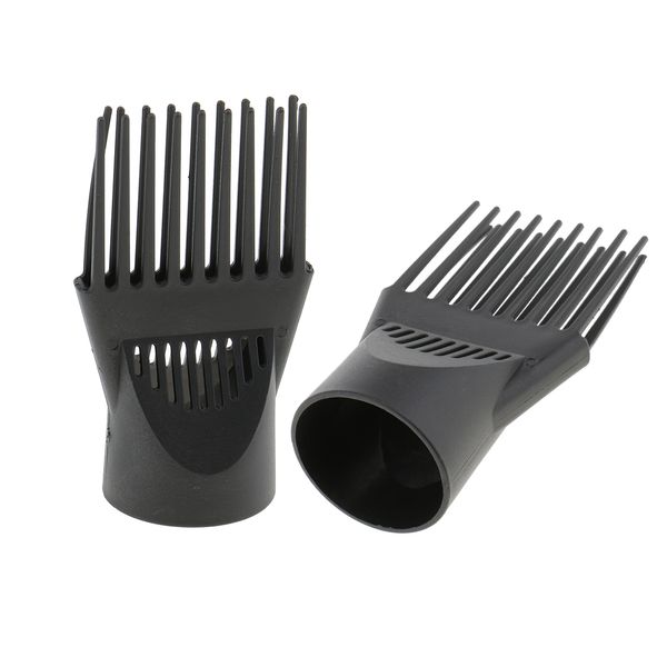 

2pcs professional hairdressing wind blow cover comb hairdryer attachment nozzle black plastic