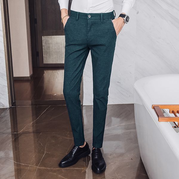 

2018. новое прибытие мужчины повседневные брюки англия стиль slim fit брюки мужской длинные прямые черные хаки зеленый плюс размер mens кост, Black