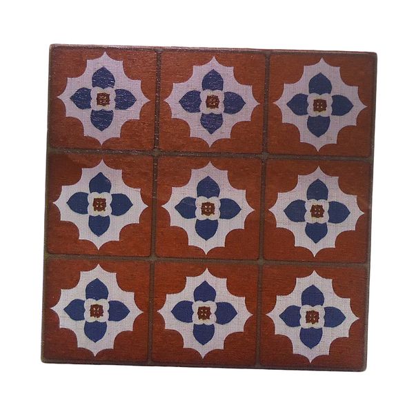 

2 pieces 1/12 dolls house wine red floor tiles living room furniture