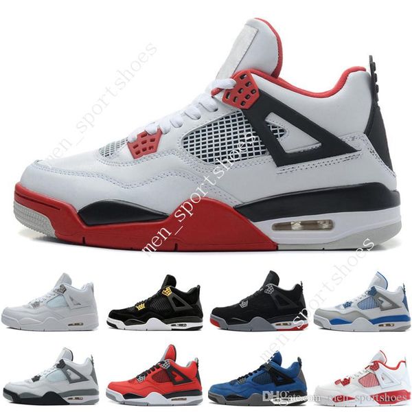

4 4s men basketball shoes motorsports blue game royal fire red white cement pure money black cat bred oreo fear pack sport sneakers trainers