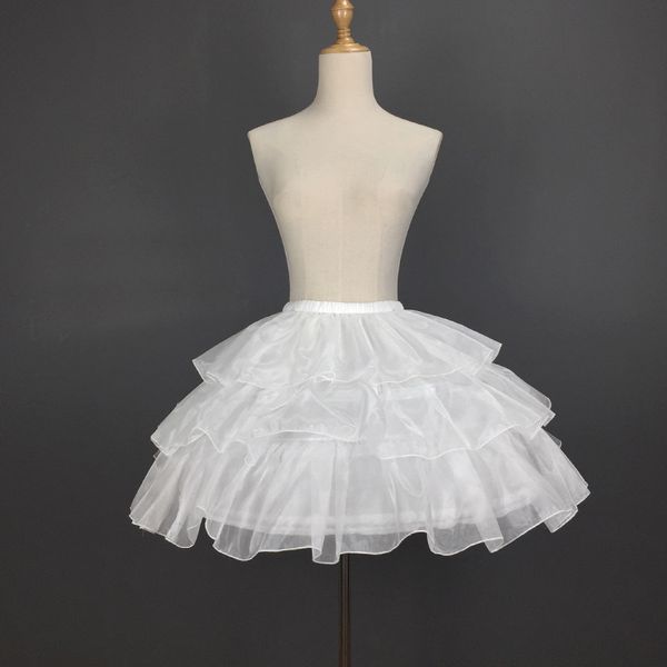 

sweet 3 hoops lolita petticoat puffy short 3-way underskirt cosplay pettiskirt for adult, Black;red