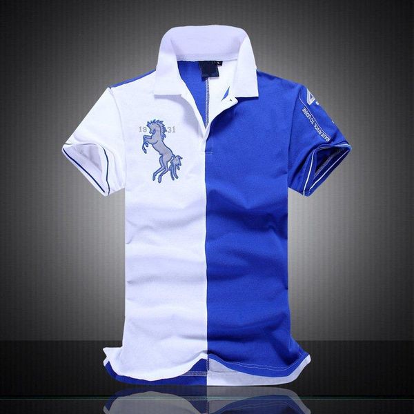 

new winter explosion models in t-shirt summer embroidery clothing men fabric letter polo t-shirt collar casual t-shirt tee shirt, White;black