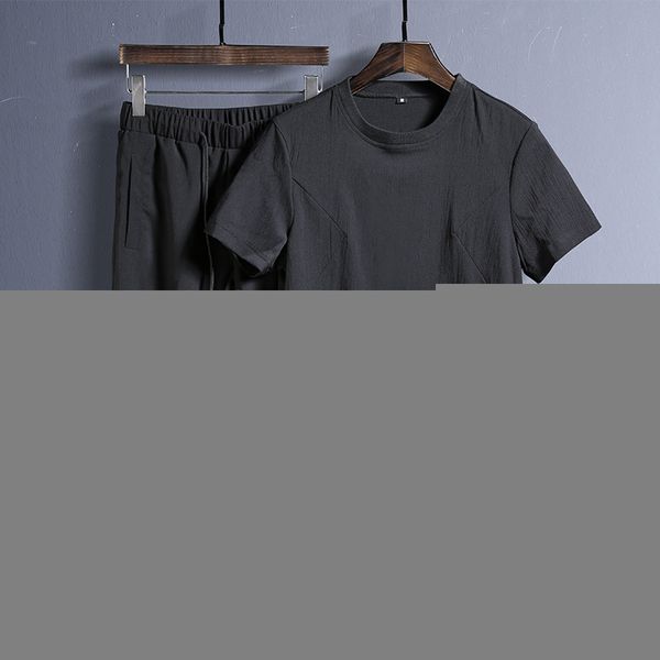 

the new men's casual short-sleeve suit for spring and summer, 2018, Gray