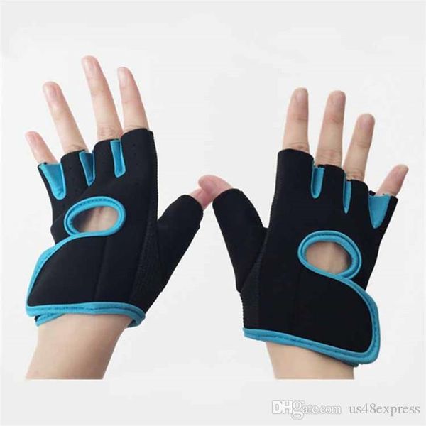 

men & women sports gym glove fitness training exercise body building workout weight lifting gloves half finger, Blue;gray