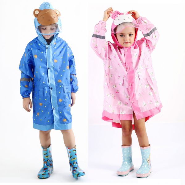 

wk5i7 children's big brim bag and cartoon two-color children's big brim raincoat bag raincoat stereo audio and audio cartoon two-c, Red;brown