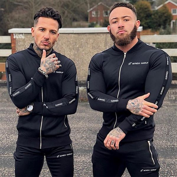 

new season style spring sports suit men's cardigan long sleeve men's zipper jacket outdoor running.size:m-2l, Black;brown