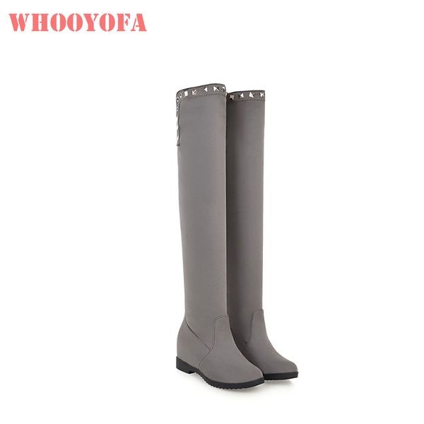 

brand new winter black red women thigh high boots gray glamour med heels lady shoes wm35 plus big size 12 30 43 47 50