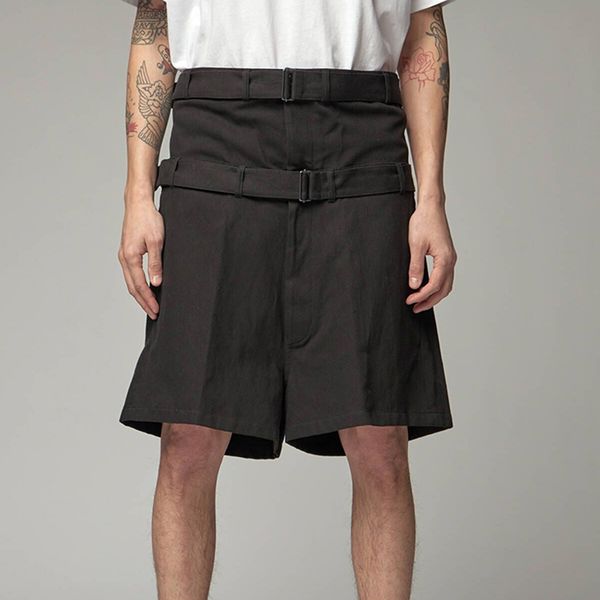 

s-7xl2020 men's casual shorts double waist and head stitching loose silhouette a shape summer, White;black