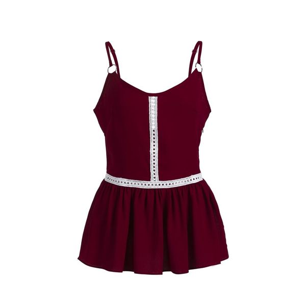 

plus size women plain swing vest tanks sleeveless halter cami lace trims patchwork ladies plus size flared tees, White