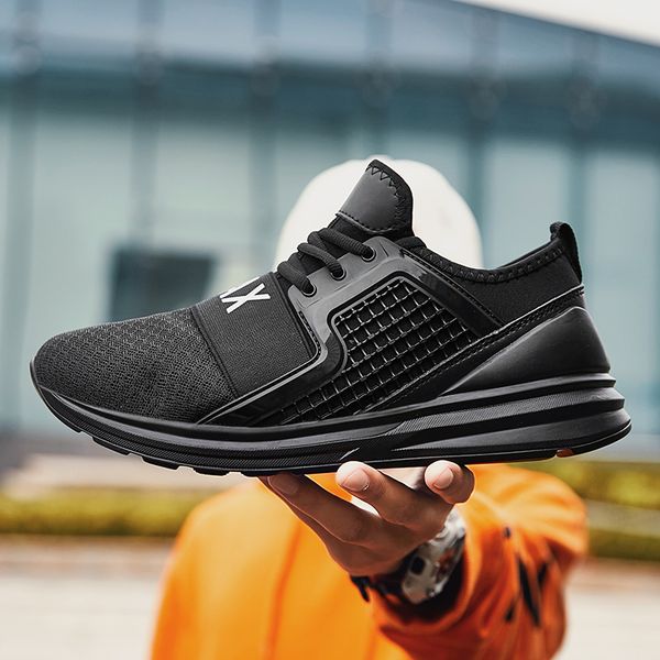 

running shoes men lightweight brand footwear flexible flying woven sport shoes bounce outdoors breathable sneakers male big size