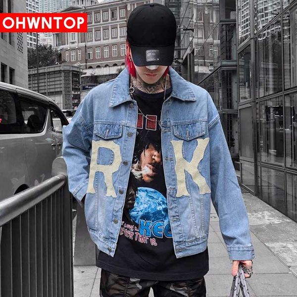 

fashion letter print tie dye denim jackets streetwear hip hop casual men denim jeans jacket coats hipster casual punk rock coats, Black;brown