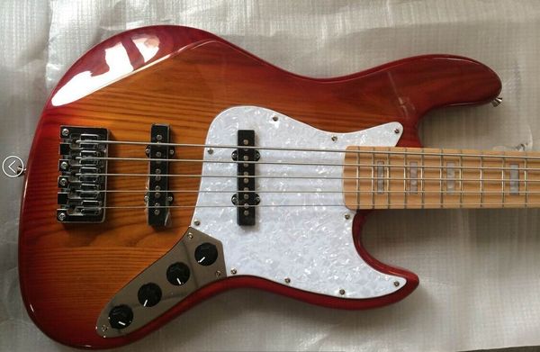 

оптовая bass 5 струны electric bass клен накладка высокого качества из китая