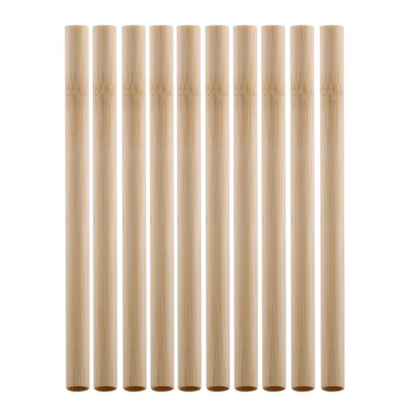 

10pcs organic bamboo straws reusable with coconut fiber brush diameter biodegradable kids adults natural bamboo drinking straws