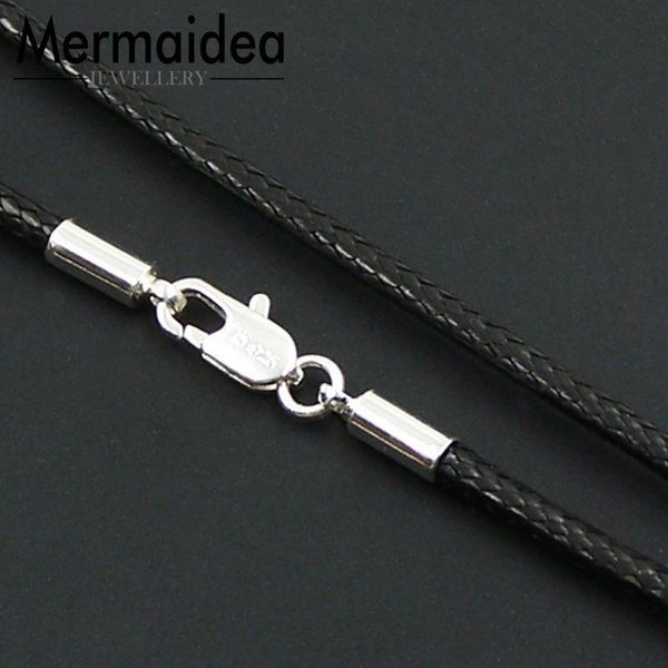 

2019 brand new black leather rope necklace silver color lobster clasp choker cool men gift women gift untuk wanita jewellery