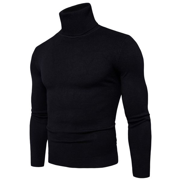 

sweater pullover men 2018 male brand casual slim sweaters men solid color hedging turtleneck men's sweater ing, White;black