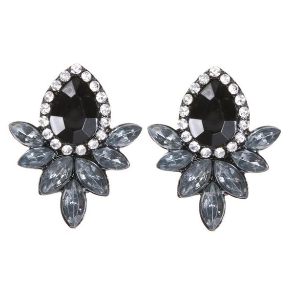 

women earring fashion earrings crystal gray/pink glass black resin sweet metal with gems ear drop earrings for women girls, Silver