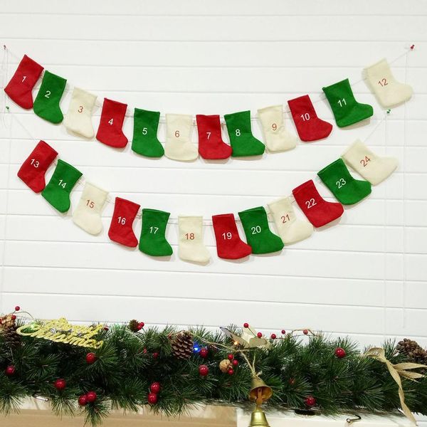 

24pcs christmas stockings gift bags hanging pendant home xmas party holiday decoration
