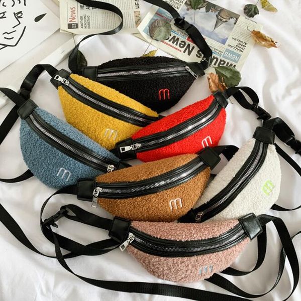 

cute female waist bag kids fanny pack cartoon plush women belt bag fashion travel phone pouch chest t-11670
