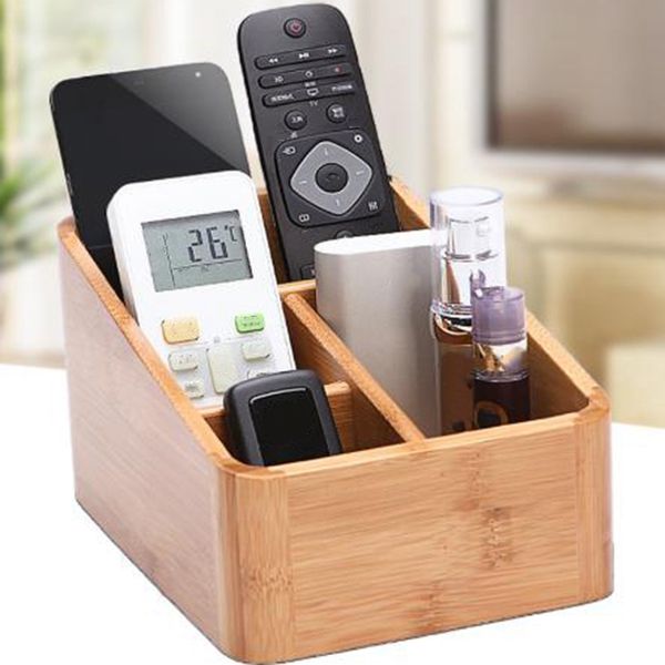 

remote control holder key collection cosmetics receipt inclusion organizer storage box wooden box organizer