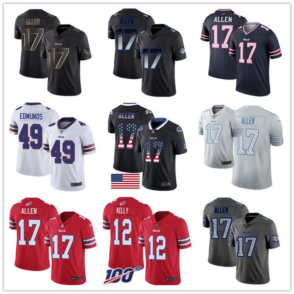 

Custom Billss Jerseys Josh Allen Tre'Davious White LeSean McCoy 21 Poyer Tremaine Edmunds Jim Kelly Bruce Smith Men Football Jersey