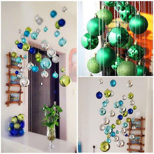 

christmas tree decor ball bauble hanging decorations for xmas party new year decoration 3-6cm plastic christmas ball 6zhh189