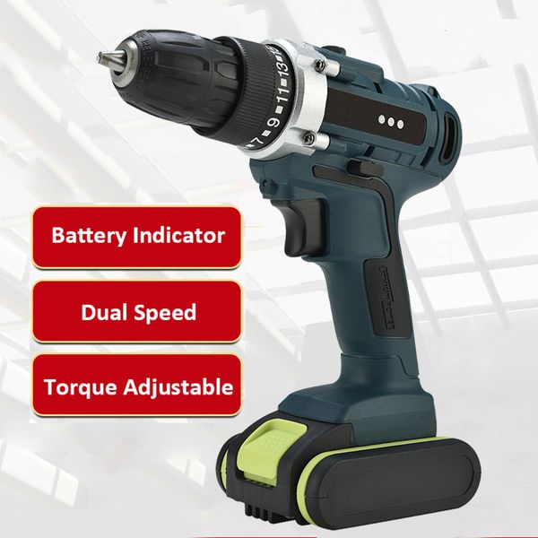 

dual speed cordless electric drill rechargeable electric drill variable speed hand power tools impact